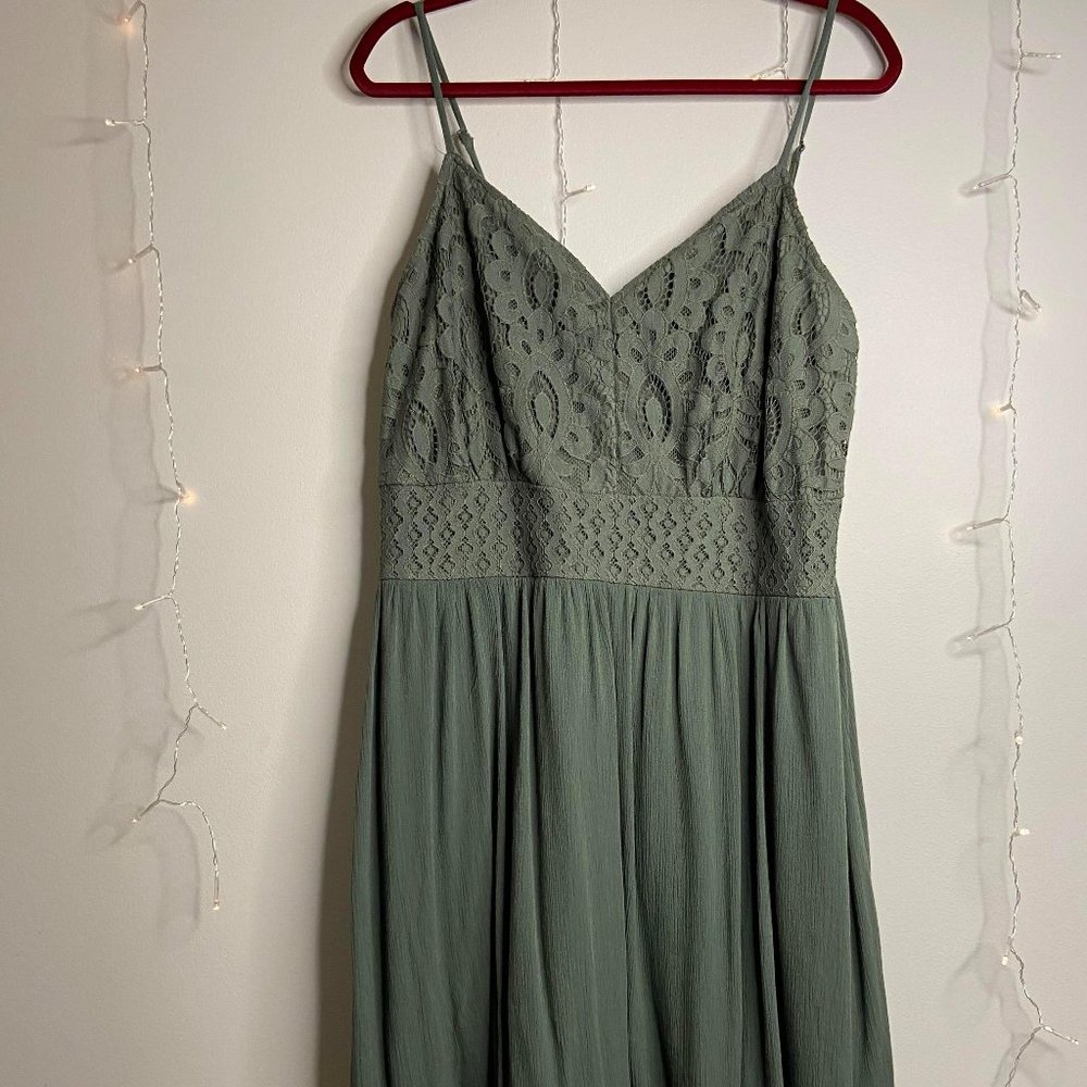 Seagreen/Grey Lace Dress